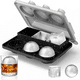 thumbnail image 3 of Combo de bandeja para cubitos de hielo, moldes para hielo cuadrados y en forma de bola, fusión lenta para whisky, fácil liberación, reutilizable, 3 of 8