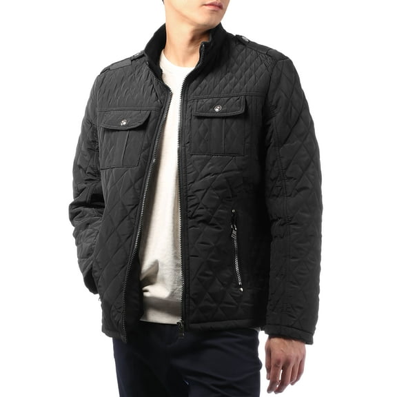 Ma Croix Mens Quilted Jacket Business Casual Diamond Fleece Lined Padded Winter Jackets