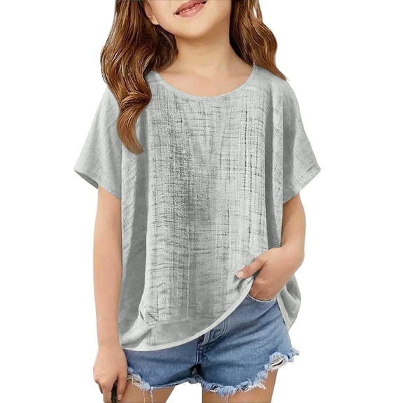 shoper Toddler Shirt Girls 3t Round Neck Short Sleeve Fashion Casual Summer Tops Baby Girl Summer Clothes