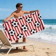thumbnail image 4 of Soccer-Themed Beach Towel And Microfiber Beach Bath Towel And Soccer Party Decorative Towel And Size 55 X 28 Inches, 4 of 6