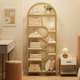 thumbnail image 4 of TEQIN Bookshelf Arched Display Racks,6 Tier Arched Bookcase,81.7” H Display Racks Geometric Open Storage Shelf Book Rack Metal Frame Large Modern Book Shelf for Home Office, 4 of 8