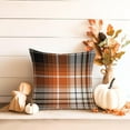 thumbnail image 5 of Fall Pillow Covers 18x18 Set of 2 Autumn Decorative Seamless Plaids Check Throw Pillow Cases Black Orange Brown Cushion Covers Halloween,Farmhouse,Thanksgiving,Home Décor, 5 of 6