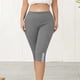 thumbnail image 5 of Pantalones de Yoga de Tamaño Adicional para las Mujeres 3x Color Sólido Bolsillo Capris Cintura Elástica, Transpirable Deporte Casual, 5 of 8