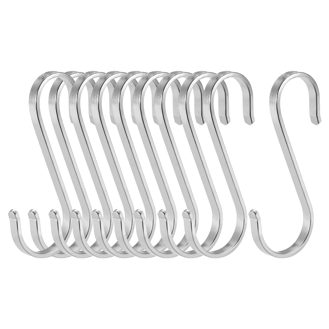 Stainless Steel S Hooks 3.15" S Shaped Hook Hangers Multiple Uses 10pcs