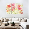 thumbnail image 3 of Elephant Stock Fluorescent Poppies Wall Art - Horizontal Multi Panel Canvas - Living Room Wall Decor - Floral And Botanical Multi Panel - Red And Pink Decor By Albena Hristova - 74" x 48", 3 of 8