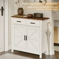 thumbnail image 3 of Oufan Farmhouse Storage Cabinet with 2 Doors and 2 Drawers, Freestanding Kitchen Pantry Cabinet, Floor Storage Cabinet Hutch Cupboard for Kitchen/Laundry/Living Room/Bedroom, White, 3 of 6