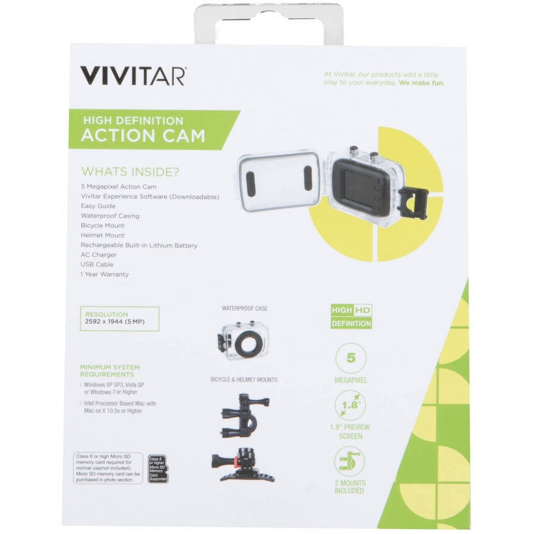 Vivitar 5.1MP HD ACTION CAMCORDER 720P, Red
