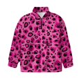 thumbnail image 4 of Uorisanigo Kids Sweatshirt Girls SoftLong Sleeve Zipper Sweatshirts Oversized Pink Cheetah Leopard Print Half Zip Pullover Sweatshirt Fall Spring Outfits Clothes Athletic Pullover Jackets, 4 of 7