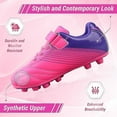 thumbnail image 2 of Vizari Loma Hook and Loop Junior Firm Ground Soccer Cleats for Kids – Comfortable, Durable, and Stylish Football Shoes for Boys and Girls, Pink/Purple, 2, 2 of 7