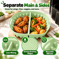 thumbnail image 5 of Reusable Divided Air Fryer Silicone Liner, Square Cooking Tray Insert, Raised Ridges for Grease Drainage, Built-In Side Handles for Easy Lifting, Akmoler, 5 of 8