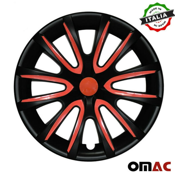 14" Inch Wheel Rim Cover Hubcap Matte Black Red For Ford Transit 4pcs Set