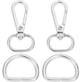 thumbnail image 1 of 1 Box 10 Sets Swivel Clasps Snap Hook Alloy Silver Swivel Lobster Claw Clasps with D Rings Hardware Strap Replacement for Purses Crossbody Bags Key, 1 of 9