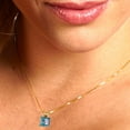 thumbnail image 4 of 1.5 ct Brilliant Princess Cut Solitaire Synthetic Blue Moissanite 18K Yellow Solid Gold Everyday Affordable Designer Necklace Pendant with 18" Chain, 4 of 6