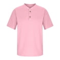 thumbnail image 6 of DxhmoneyHX Boys Button Down Shirts Kids Summer V Neck Lapel Short Sleeve T Shirts Loose Fit Textured School Uniform Blouse Beach Vacation Tops Size 5-14 Years, 6 of 8