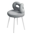 thumbnail image 3 of Aqzb Dressing Chair with Bow-knot Backrest, High Stability Armless Upholstered Chair, No Wheels Small Stool with Cute Bow Backrest, 3 of 8