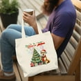 thumbnail image 4 of Merry Christmas and Happy New Year Santa Shiba Inu Holiday Xmas Winter 2025 Canvas Tote Bag Shibas Dog Lovers Gifts Idea Reusable Shopping Grocery Bag - 00024, 4 of 5