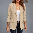 thumbnail image 6 of Sentmoon Blazer Women Solid Color Long Sleeve Lapel Button Down Blazer Jacket Business Casual Suit Coat for Office, 6 of 8