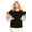 Black, variant on Avenue Women's Plus Size Flutter Stretch Top Short Flutter Sleeve Round Neckline
