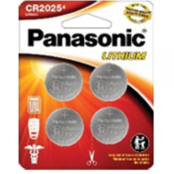 Panasonic  Lithium Cr2025 Coin Cell Battery - Pack of 4
