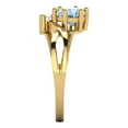 thumbnail image 3 of 0.87 ct Round Cut Natural Aquamarine 3 Stone 14K Yellow Gold Womens Engagement Ring, 3 of 5