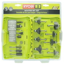 A25R151 15 Piece 1/4 Inch Shank Carbide Edge Router Bit Set for Wood