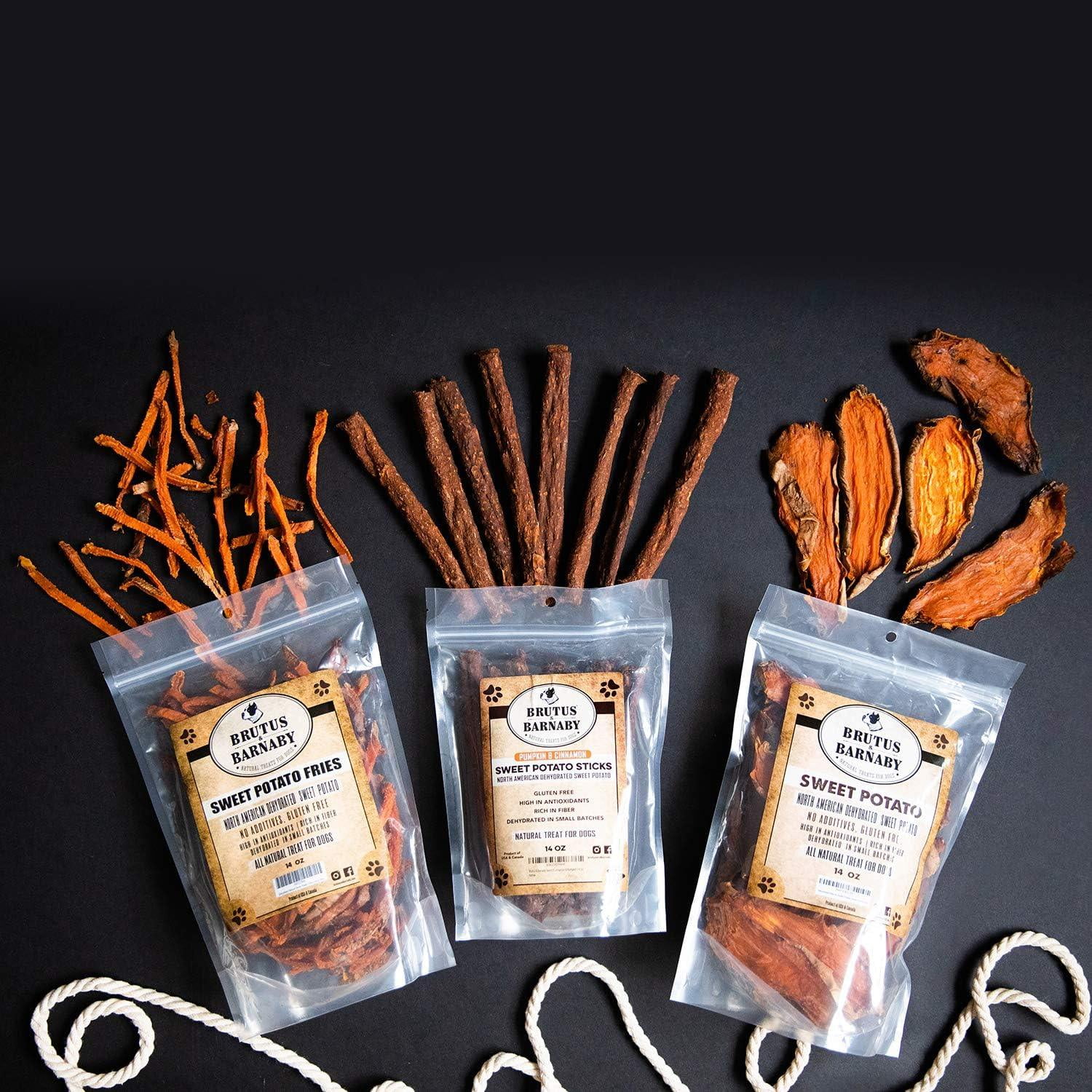 Brutus & Barnaby Sweet Potato Fries Gluten Free, Grain Free Dog Treats, 14 Oz