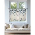 thumbnail image 4 of Sheer Curtains 45 Inch Length, Navy Blue Eucalyptus Semi Sheer Curtains Light Filtering Window Treatment, Farmhouse Weeping Leaves Linen Privacy Voile Drapes for Living Room Bedroom 52x45 Inch, 4 of 7