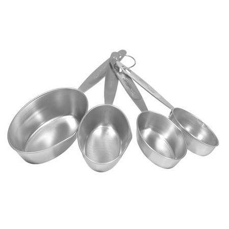 EKCO 4 Piece Stainless Steel Measuring Cup Set with Gray Handle