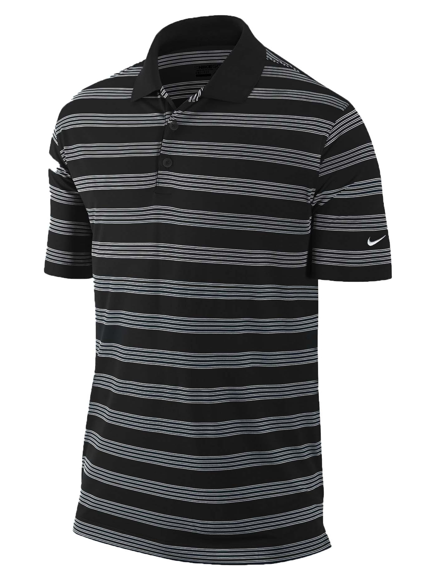 Nike Men's Dri-Fit Tech Core Stripe Golf Polo Shirt-Black - Walmart.com ...