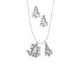 thumbnail image 2 of Delight Jewelry Silvertone Large Filigree Frog Silver tone Zig Zag Christmas Tree Charm Necklace and Stud Earrings, 2 of 4