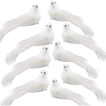 ERDOUY 12 Pcs Artificial Christmas Dove Birds Clip on Tree Ornaments Artificial Birds White Feather Birds Artificial Birds Tree Craft Ornaments for Christmas Wedding Decoration, 5.3X1.96 inches