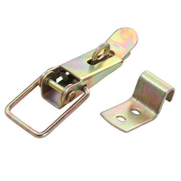 TABLZONE 2-Pack Golden Draw Latch 3.34 x 1.06 x 0.51 Inch Metal Cabinet Door Catch Hardware