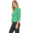 thumbnail image 2 of Women's Solid Comfy Casual Office Work 3/4 Long Sleeve Open Front Blazer Jacket S-3XL, 2 of 5