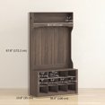 thumbnail image 2 of CoSoTower 4-In-1 Hall Tree with Bench and Shoe Storage, Farmhouse Coat Rack Shoe Bench with 12 Shoe Cubbies, 6 Hooks, Dark Brown, 2 of 7