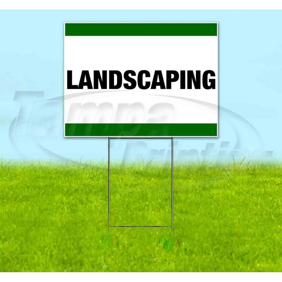 Landscaping (18" x 24") Yard Sign, Includes Metal Step Stake