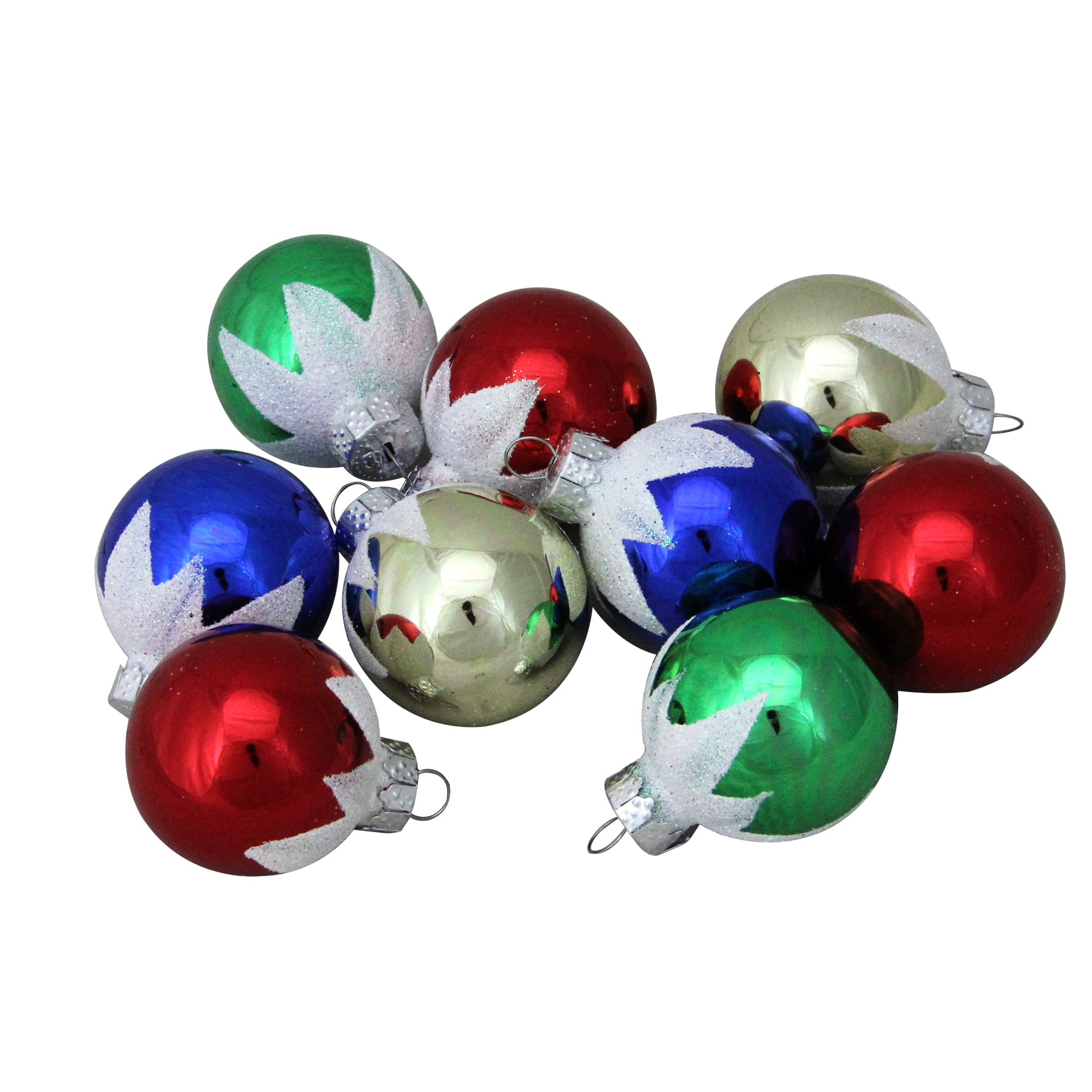 Kurt Adler .78 Glitter Glass Ball Ornaments Multicolor Home Decors 25 Pieces NEW 