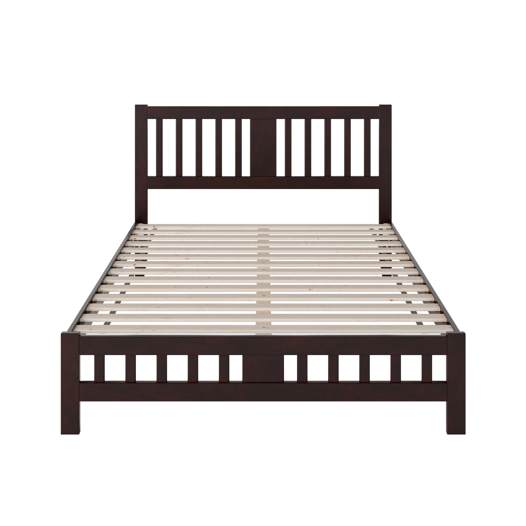AFI Tahoe 14" Queen Wood Platform Bed with Slatted Headboard and Footboard, Espresso