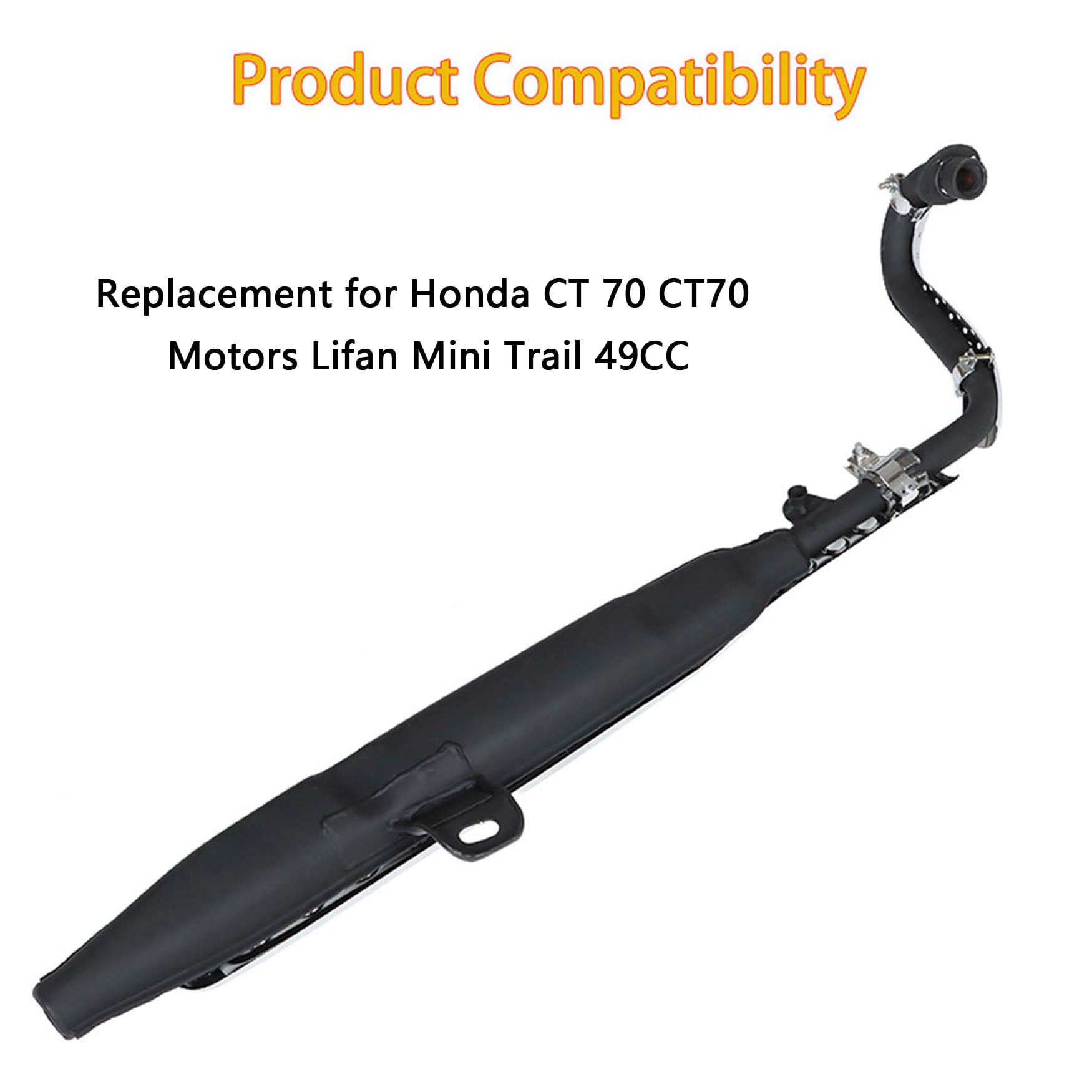 LABLT Muffler Exhaust Pipe System for Honda Mini Trail CT 70, 49CC-125CC, Durable Replacement