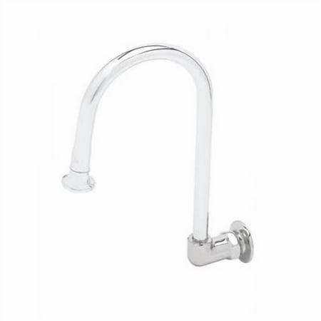 T&S Brass - Rigid Gooseneck, Wall Mount, Rosespray, 3/8'' Inlet