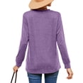 thumbnail image 5 of MOMOFEEL Womens Long Sleeve Shirts Casual V Neck Tunic Tops Loose Pullover Blouses For Spring or Summer (M9006 Purple L), 5 of 6
