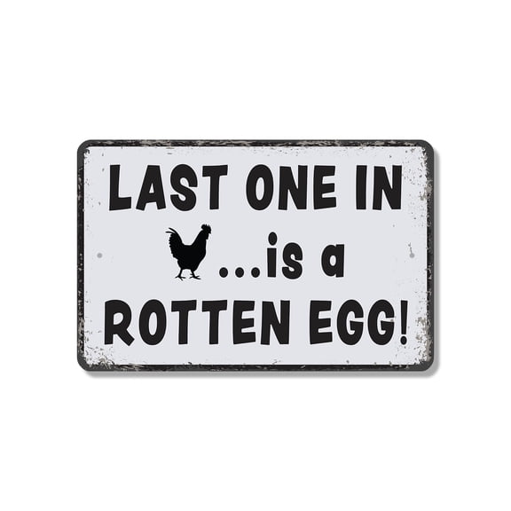 Last One In Is A Rotten Egg 10 Inch x 14 Inch Novelty Plastic Sign Cannonball Countdown Durable Weatherproof Perfect for Pools Docks Lake Houses Fun Gift for Families Lifeguards Party