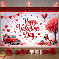 thumbnail image 4 of Red Theme Valentine's Banner Heart Shape Love Display Rose Decor Romantic  Heart Backdrop for Valentine's Party Romantic Date Anniversary Celebration, 4 of 8
