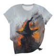 thumbnail image 6 of Witch Cute Graphic T-Shirt for Women Crew Neck Short Sleeve Loose Casual Tops Fall Tees Multicolor M, 6 of 6