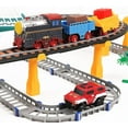 thumbnail image 4 of LINXUXIE 113 PCS Train Tracks Set, Locomotive Train Toys with Bridge Road and Sign, Birthday Gifts for 3-5 5-8 Year Old, 4 of 8
