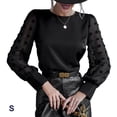 thumbnail image 3 of Minnieouse Camisa de manga larga con cuello para mujer, camisetas informales para viajar, acampar, hacer senderismo y niñas, ropa para ceremonia de Prendas para la parte del cuerpo Negro S Minnieouse AP013881-01, 3 of 6