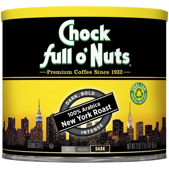 Chock full o'Nuts® New York Roast Dark Roast Ground Coffee Can 23 oz