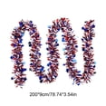thumbnail image 3 of Cinvoph Patriotic Tinsel Garland with Glitter Stars, 6.5ft Red White Blue Holiday Decor for 250th Anniversary 4th of July Memorial Day Independence Day, 3 of 6