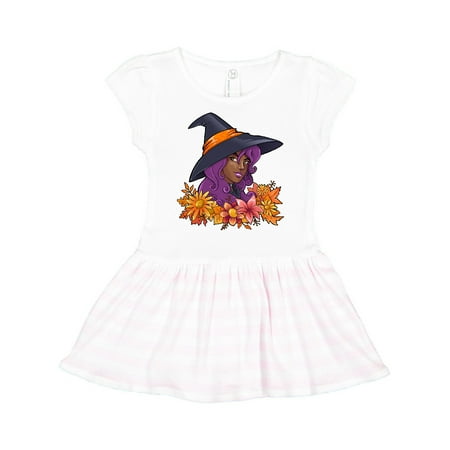 

Inktastic Witch with Autumn Flowers and Leaves Gift Toddler Girl Dress