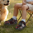 thumbnail image 3 of Pointodoor Black Cat Shoes for Girls Size 10.5 Red Bat Print School Knitted Mesh Walking Tennis Sneakers for Boys Halloween Running Shoes with Single Buckle for Kids, 3 of 7