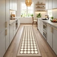 thumbnail image 5 of 2x8 Trellis Runner Rug,Hallway Runner Rug with Rubber Backing, Checkered Kitchen Non Skid Carpet Runners Washable Indoor Mat for Kitchen Entryway Bathroom Hallway, 5 of 7
